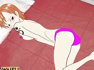 NAMI - ONE PIECE 2D Real world Anime Part 1 Big Japanese Ass Booty Masturbation Cosplay Hentai neko
