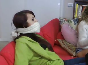 Two Girls Play With Chloroform And Scarf Gags