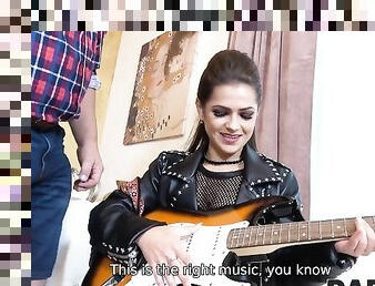 DADDY4K. Daddy demonstrates son's hot GF his guitar and seduces her