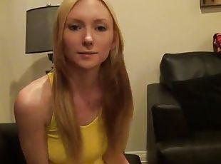 Blonde cutie sucks dick  gets nailed big time!