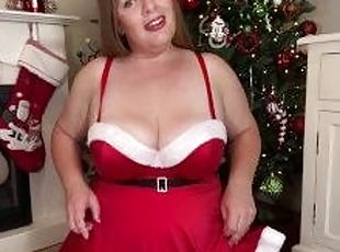 Hot MILF in Christmas dress