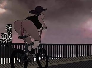 Slutty Girl Rides Dildo On Bike In Public Animation Loop