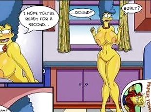 The Simpsons - Marge Erotic Fantasies - 2 Big Cocks In Both Holes DP Anal - Cheating Wife