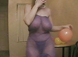 Saggy Boobed GILF, Stockings, Lingerie