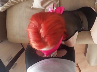 A Blindfold Blowjob & Fuck With A Submissive Redhead Slut