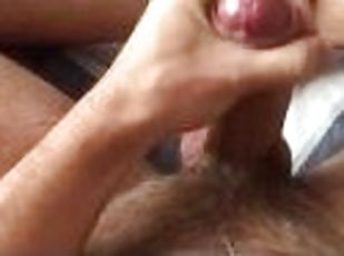 Fast jerking off and large cumshot