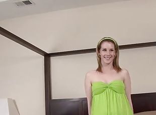 Hot blonde teen sucks and fucks on a big cock