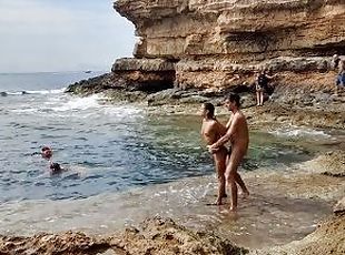 Nudisti, Vani, U javnosti, Amaterski, Par, Plaža, Jebavanje