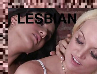 Pornstars having top lesbian session