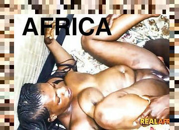 REAL AFRICAN - Curvy amateur ebony queen gets her wet pussy thoroughly fucked
