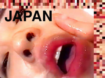 Japanese babe in bukkake orgy