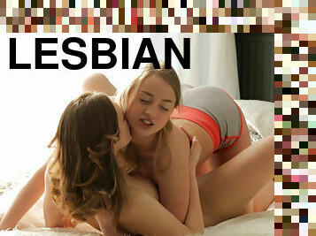 Blonde lesbians using their stiff toys