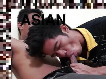 Asian twink with small dick fucked by boyfriends cock in homemade anal