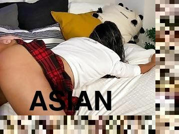 asia, posisi-seks-doggy-style, orgasme, vagina-pussy, pelajar-perempuan, amatir, sayang, remaja, buatan-rumah, thailand
