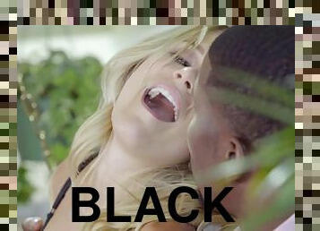 Amazing blonde honey gets rammed by a black monster cock