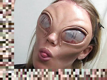 Alien makeup for a porn parody video