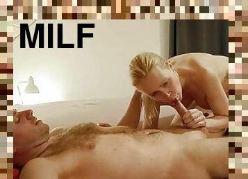 store-pupper, amatør, blowjob, cumshot, milf, hjemmelaget, creampie, par, cum, blond