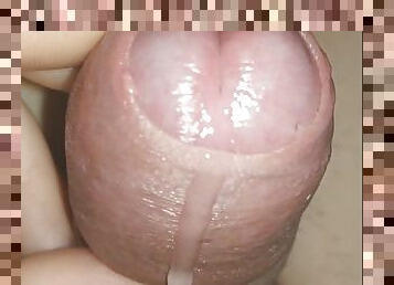 My dick flows with precum and erupt powerfully flow of semen