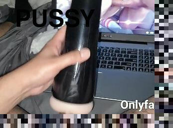 Latin Guy shoots stream of Cum with Fleshlight to hot 3sum 4k