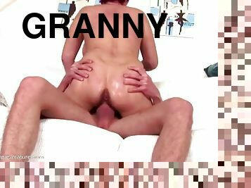 Boy fuck granny in every hole and cums inside