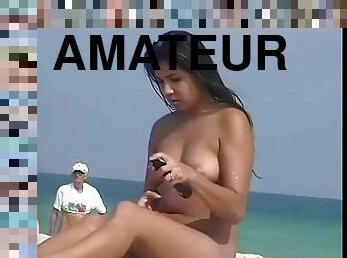 amateur, pantai, bikini