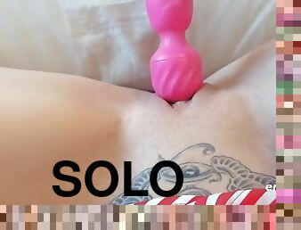 Inked short-haired bimbo incredible solo clip