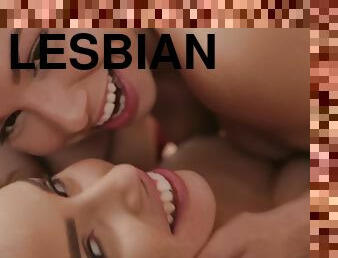 Sensual young lesbians horny sex clip