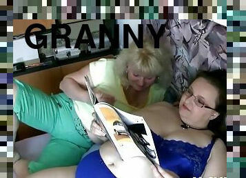 Big breasted granny goes wild