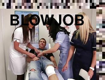 sykepleier, babes, blowjob, cumshot, lege, cfnm, firkant