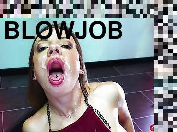 blowjob, cumshot, hardcore, deepthroat, compilation, svart, ludder, strømper-stockings, facial, bukkake