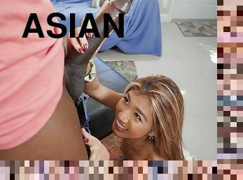 asiatic, pasarica, intre-rase, adolescenta, negru, excitat, blonda, zapacita, frumoasa, adolescenta-asiatica