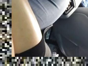 Car footjob