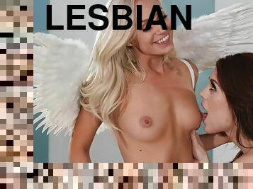 orgazm, lesbijskie, sofa, piękne, akcja, oral, świetne, erotyczne, wysokie-obcasy
