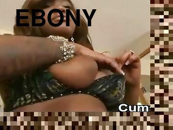 Dark big juggs big ass ebony masturbating solo