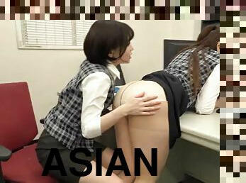 asiatisk, japansk, truser, rumpe-butt, spanking