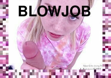 Freckled teen hot POV blowjob video