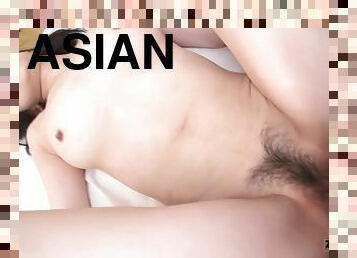 Asian hairy teen amateur POV video