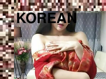 Korean bj shows her nice big boobs