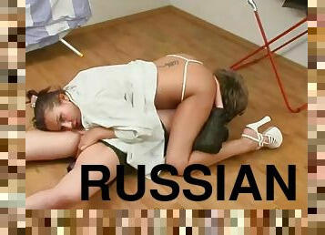 Russian moms lick each other