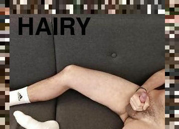 Hairy Boy Masturbates at home and nuts one out
