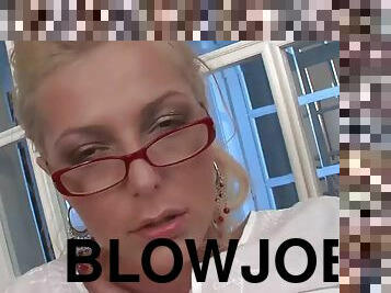 sekretær, anal, blowjob, blond, rumpe-butt