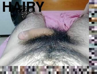 18 years old Bear shows his huge hairy cock / huge pubes