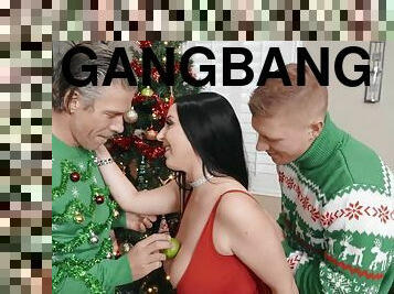 Crazy gangbang scene with chubby mom Angela White