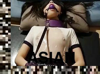 Tied bondage blindfolded moaning toy korea