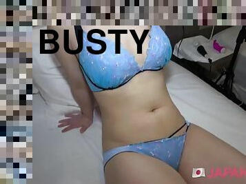 Exploring busty Japanese amateur teen in POV sex