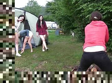 Teen camping trip turns to lesbian orgy