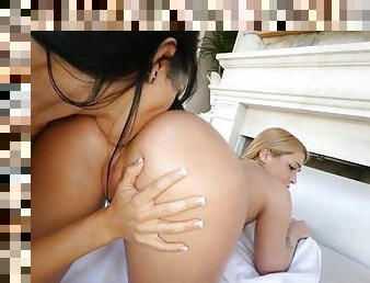 Jenna and Katrina enjoying full lesbian softcore xxx