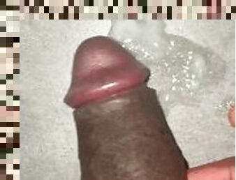 Black cock cum playing