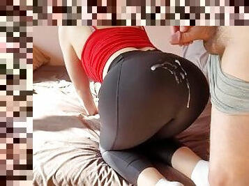 My hot neighbor loves it when I fuck her leggings hard