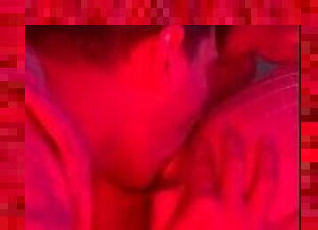 Horny couple in red room